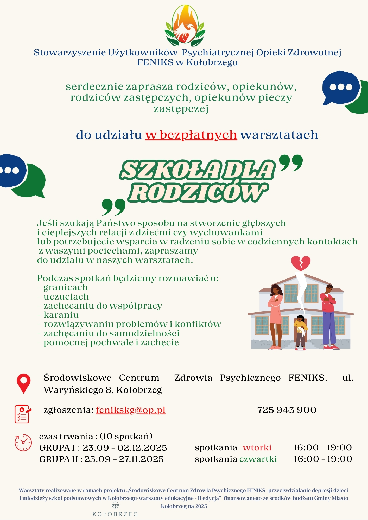 SZKOŁA DLA RODZICÓW – BEZPŁATNE WARSZTATY